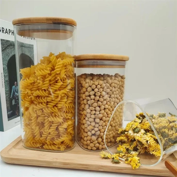 Triangular Glass Storage Jar